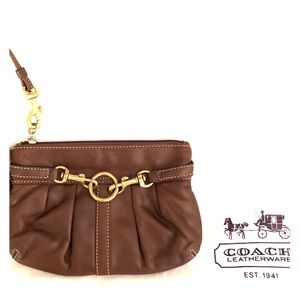 Coach Leather Wristlet (Brown)